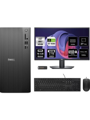 Dell Tower ECT1250 i7 14700 Masaüstü Bilgisayar 16GB RAM 2TB SSD 27" FHD FreeDOS + Per4 USB RPLSR007UP1023