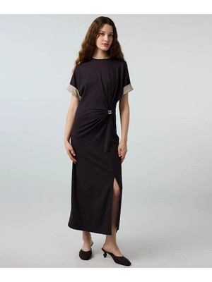 İpekyol Metal Aksesuarlı Penye Elbise IS1260002417074