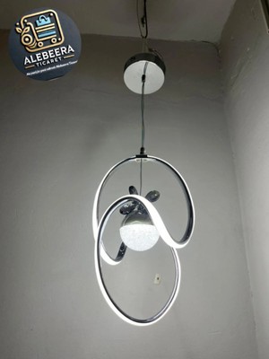 Kumsar Aydınlatma Uzay Tek Top LED Avize Modeli ( Gümüş Kasa)