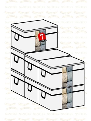 PremiumPort 7 Adet Pencereli Yastık-Yorgan Hurcu, 75X40X40 Cm, Beyaz