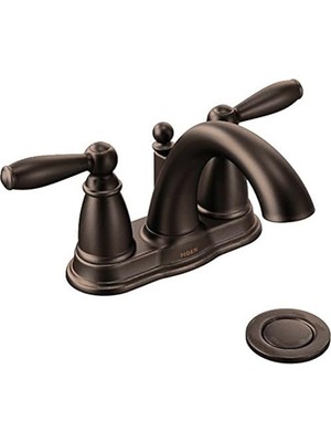 Moen 6610ORB Brantford Çift Kulplu Low Arc Banyo Lavabo Gider Montaj, Yağ ile Ovulmuş Bronz