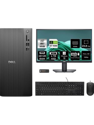 Dell Tower ECT1250 i7 14700 Masaüstü Bilgisayar 48GB RAM 4TB SSD 23.8" FHD Win11 Home + Per4 USB RPLSR007UP752