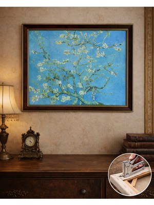 Art Of Legacy Van Gogh (Badem Çiçekleri 1890) Çerçeveli Klasik Vintage Duvar Tablo