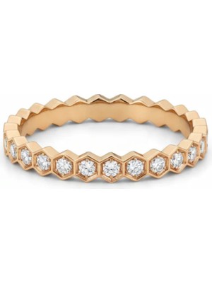 La Nuit London Jewels Hexagon Pavé Cz Eternity Yüzük