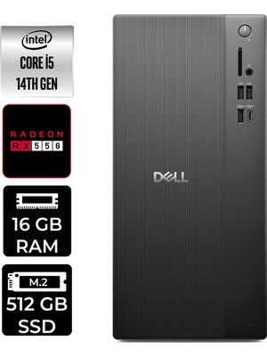 Dell Tower ECT1250 i5 14400 Masaüstü Bilgisayar 16GB RAM 512GB SSD Win11 Home + Per4 USB RPLSR003UP381