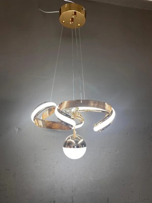 Kumsar Aydınlatma Drone Çizgili Tek Top Gold Avize