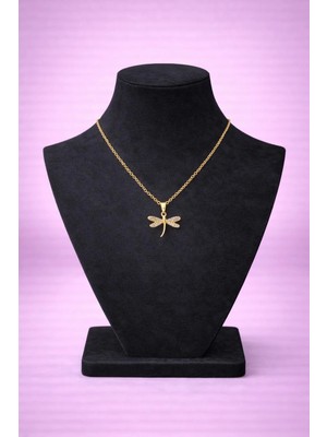 Mdm Style Yusufçuk Figürlü Gold Renk Taşlı Kolye