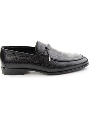 Bambi Siyah Hakiki Deri Erkek Klasik Ayakkabı E01011040540