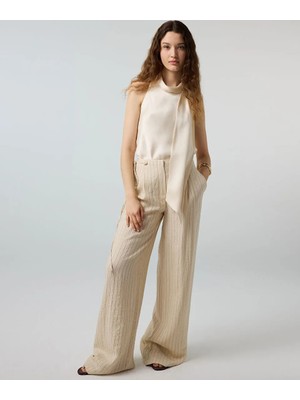 İpekyol Boncuk Aksesuarlı Çizgi Desen Pantolon IS1260003242018