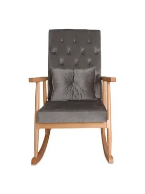 Vivense Trend Sallanan Sandalye, Gri, Ahşap, Naturel Ayak