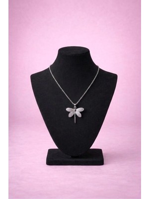 Mdm Style Yusufçuk Figürlü Silver Renk Kadın Kolye Zirkon Taşlı