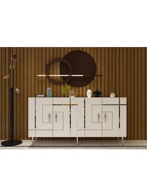 Vivense Linect Konsol, Beyaz Gümüş