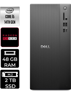 Dell Tower ECT1250 i5 14400 48GB RAM 2TB SSD FreeDOS RPLSR003UP371 Masaüstü Bilgisayar + Per4 USB