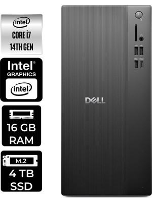 Dell Tower ECT1250 i7 14700 16GB RAM 4TB SSD Win11 Pro RPLSR007UP344 Masaüstü Bilgisayar + Per4 USB