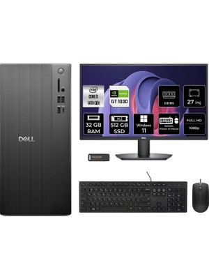 Dell Tower ECT1250 i7 14700 32GB RAM 512GB SSD 27" FHD Win11 Home RPLSR007UP1045 Masaüstü Bilgisayar + Per4 USB
