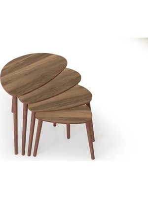 Vivense Nora Zigon Sehpa, Dörtlü, Ceviz