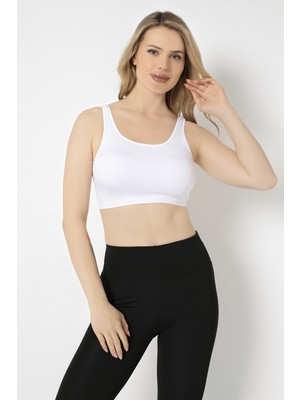 Nbb Beyaz Halter Yaka Dikişsiz Sütyen
