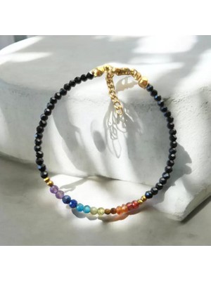 Home Doğaltaş Minimal Kesim Spinel Taşı Çakra Bileklik (3 Mm)