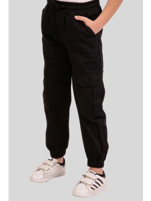 Waka Waka Kids Store Beli Lastikli ve Paçası Jogger Detaylı Pamuklu Gabardin Pantolon