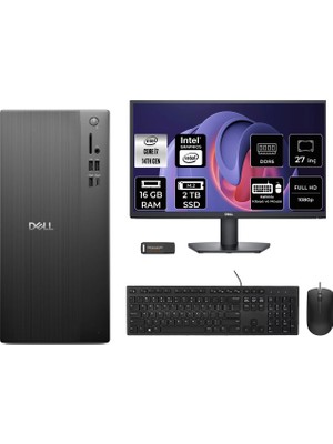Dell Tower ECT1250 i7 14700 16GB RAM 2TB SSD 27" FHD FreeDOS RPLSR007UP903 Masaüstü Bilgisayar + Per4 USB