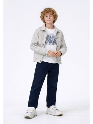 Erkek Nakışlı Gömlek T-Shirt Gabardin Pantolon 3'lü Takım