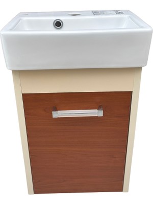 Akademik Mimarlık Turkuaz Seramik Cerastyle Banyo ve Tuvalet Mini Lavabo 28*37.5 cm (Banyo Dolabı Dahil)
