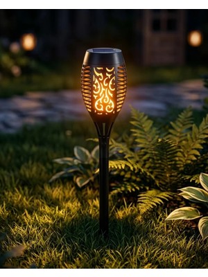 Feifei Solar Alev Efektli Bahçe Lambası Otomatik Işık Sensörlü Suya Dayanıklı Dekor - FEİ7392-245