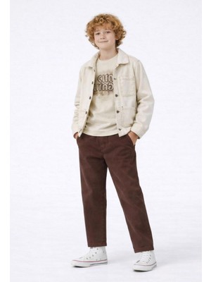 Erkek Nakışlı Gömlek T-Shirt Gabardin Pantolon 3'lü Takım