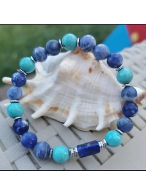 Home Doğaltaş Sodalit-Turkuaz-Lapis Taşı Bileklik