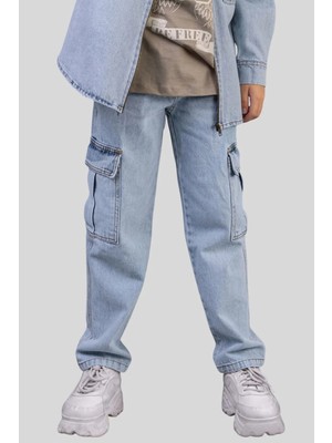 Waka Waka Kids Store Ayarlanabilir Belli Kargo Cepli Erkek Çocuk Kot Pantolon