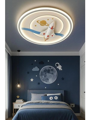 Kumsar Aydınlatma Erkek Çocuk Odası Plafonyer LED Avize 3 Renk