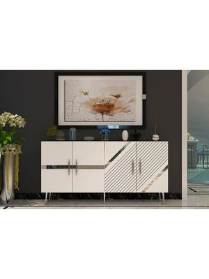 Vivense Fugadd Konsol, Beyaz Gümüş