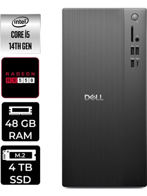 Dell Tower ECT1250 i5 14400 48GB RAM 4TB SSD FreeDOS RPLSR003UP372 Masaüstü Bilgisayar + Per4 USB
