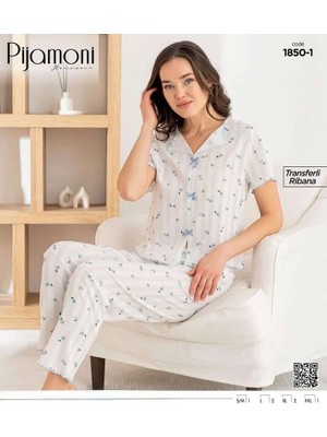 F.k Pamuklu Fiyonklu Ribanalı Kadın Pijama Takımı