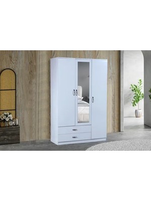 Vivense Rega Gardırop, Beyaz, 3 Kapaklı