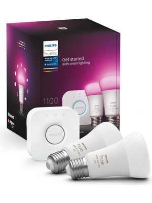 Philips Huewca 9W E27 Renkli Akıllı Ampul 2'li Başlangıç Seti