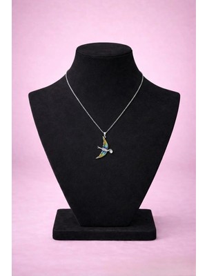 Mdm Style Renkli Kuş Figürlü Silver Renk Kadın Kolye