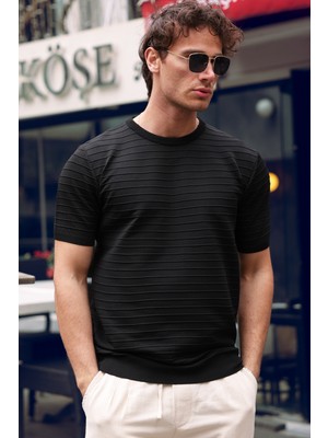 Aziso Erkek Bisiklet Yaka T-Shirt