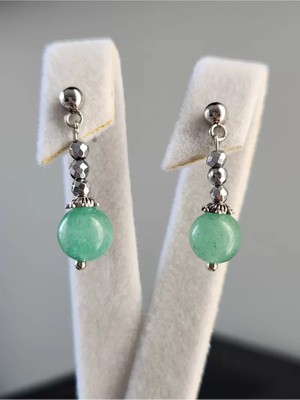 Home Doğaltaş Aventurin Sallantılı Taşı Çelik Küpe