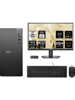 Dell Tower ECT1250 i5 14400 16GB RAM 4TB SSD 23.8" FHD FreeDOS RPLSR003UP604 Masaüstü Bilgisayar + Per4 USB