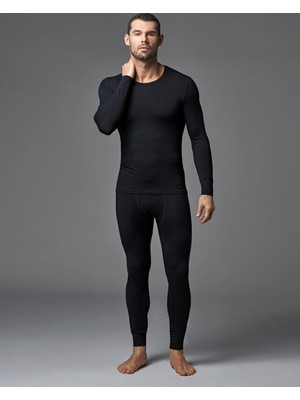 Dagi Erkek Termal T-Shirt Siyah E010910880 Hafif ve Esnek Kumaş ile Konfor Sunar