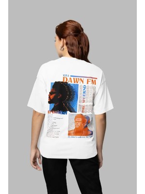 Sevbano Tasarım The Weeknd 103.5 Dawn Fm Baskılı Unisex Oversize Rapper Tişört