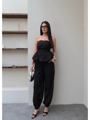 Esra Helvacı Straplez Şalvar Kesim Ikili Takım