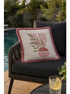 Ces Home Punch Işlemeli Kırlent Kılıfı Tekli (43 x 43)