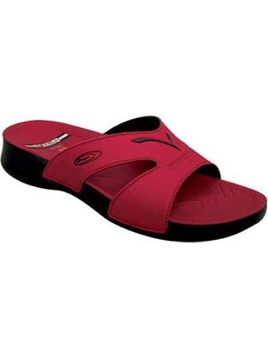 Ceyo Kadın Terlik 3400-2 Kırmızı Antibakteriyel Poliüretan Taban ile Havuzda Kullanıma Uygun