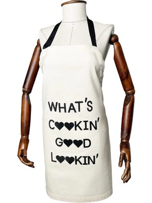 Magic Lady Pamuklu Kumaş Siyah Beyaz Aşçı Mutfak Önlüğü