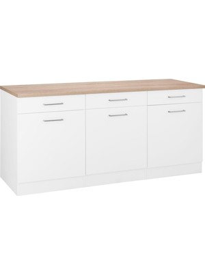 T Designo Ares 180 cm Beyaz Mutfak Çekmeceli Alt Modül Suntalam Geniş Depolama Alanı