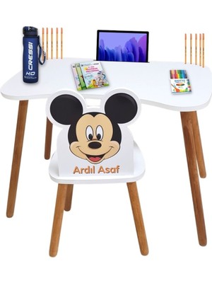 Liva Ahşap Çocuk Aktivite Masa ve Sandalye Takımı 4-12 Yaş Beyaz MDF Montessori Tasarım 60 cm Yükseklik