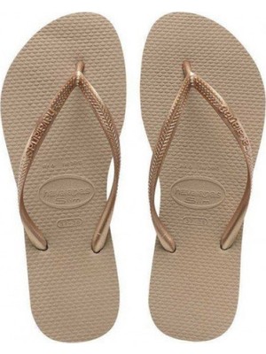 Havaianas Kadın Slim Günlük Parmak Arası Terlik 4000030-3581 Gold Kauçuk Malzeme ile Rahat Kullanım