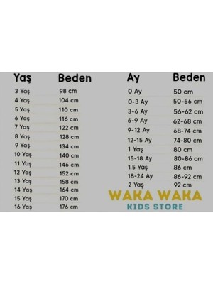 Waka Waka Kids Store Varak Baskılı Kız Body - 9-10 Yaş